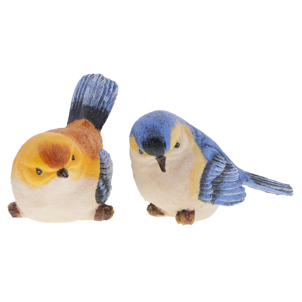 Creative Rural Garden Decor Emulation Bule & Orange Birds Christmas Gift