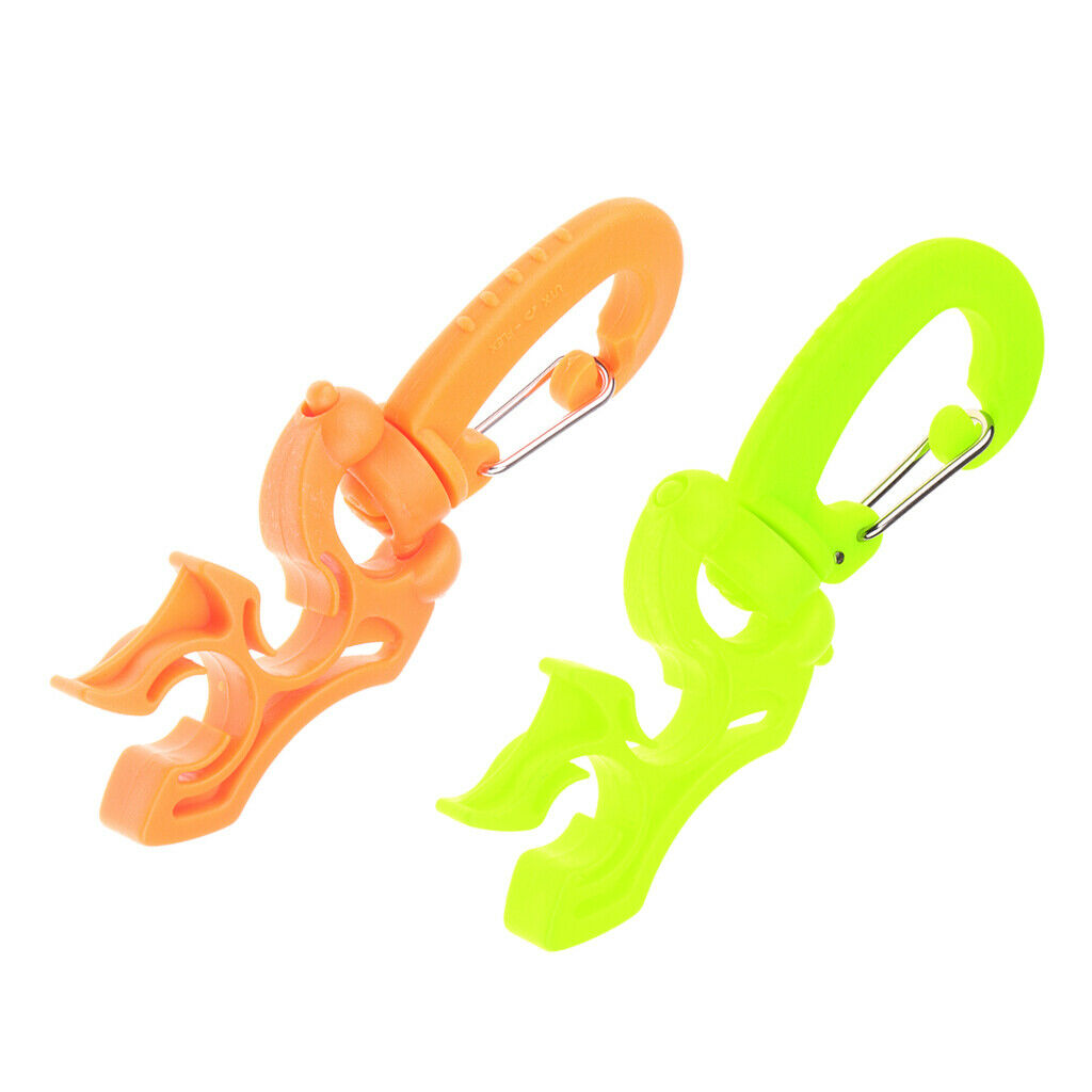 2 Units of Diving Hose Support Buckles Made of Orange And Yellow Silicone