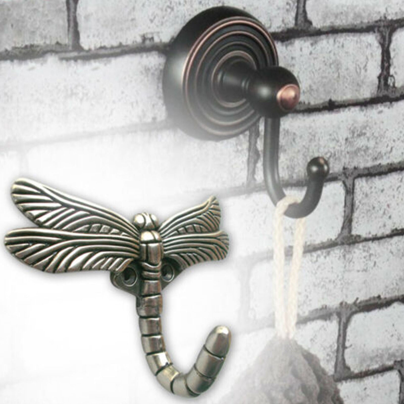 Bathroom Hat Hanger Wall Mounted Universal Dragonfly Shape Coat Hook Zinc Alloy