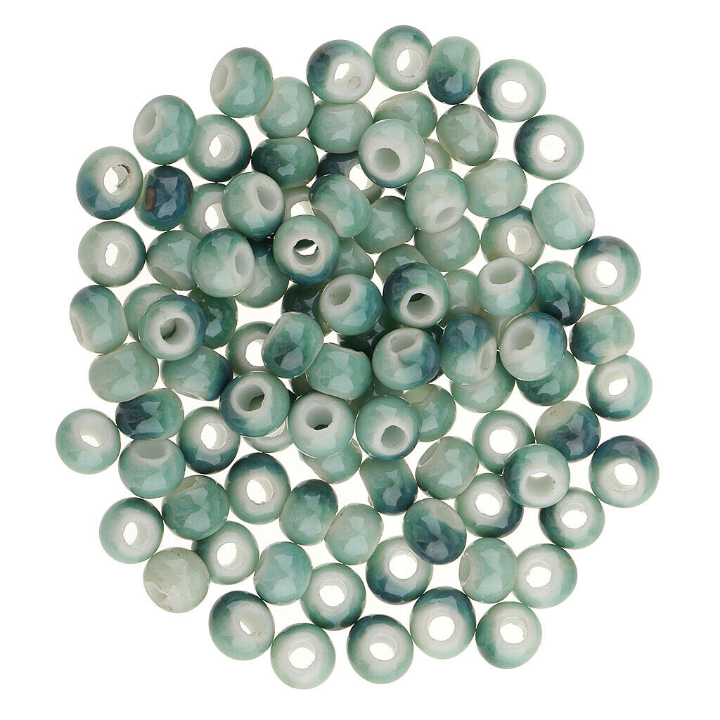 2X 100Pcs Ceramic Loose Beads 6mm for Bracelets Charms Pendants Jewelry Color 2