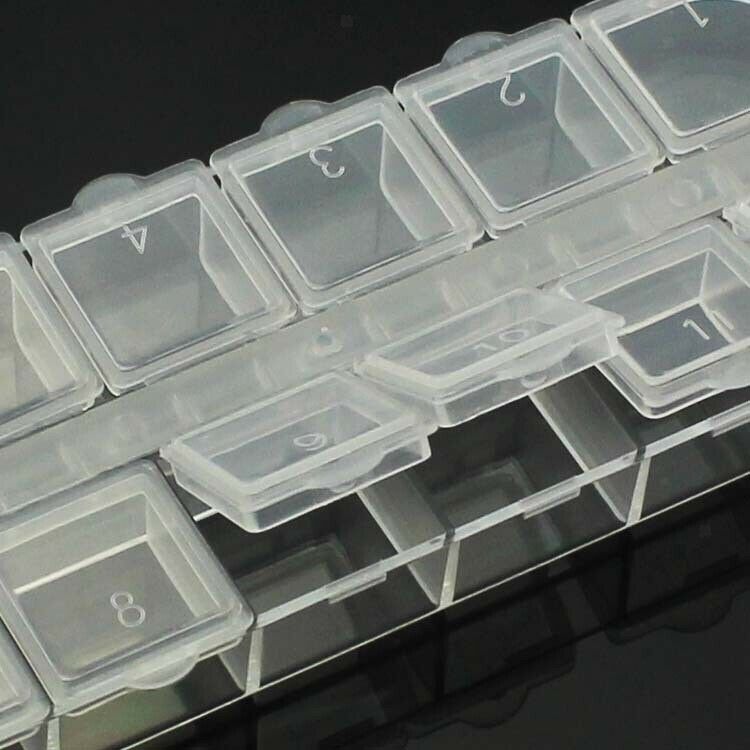 12 Compartment Empty Storage Case Box for Nail Art Tips Gems Rhinestone Tool