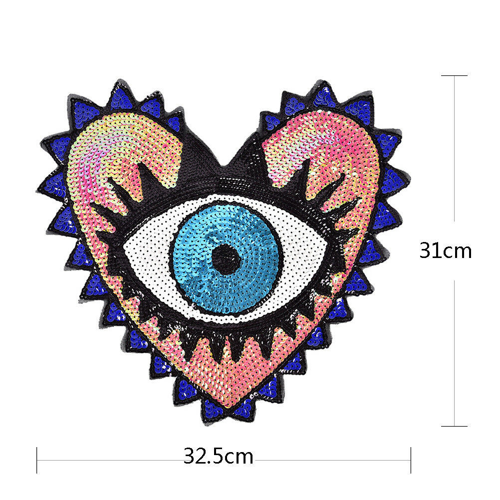 heart-shaped eye sequins embroidery clothing accessories applique flower .l8