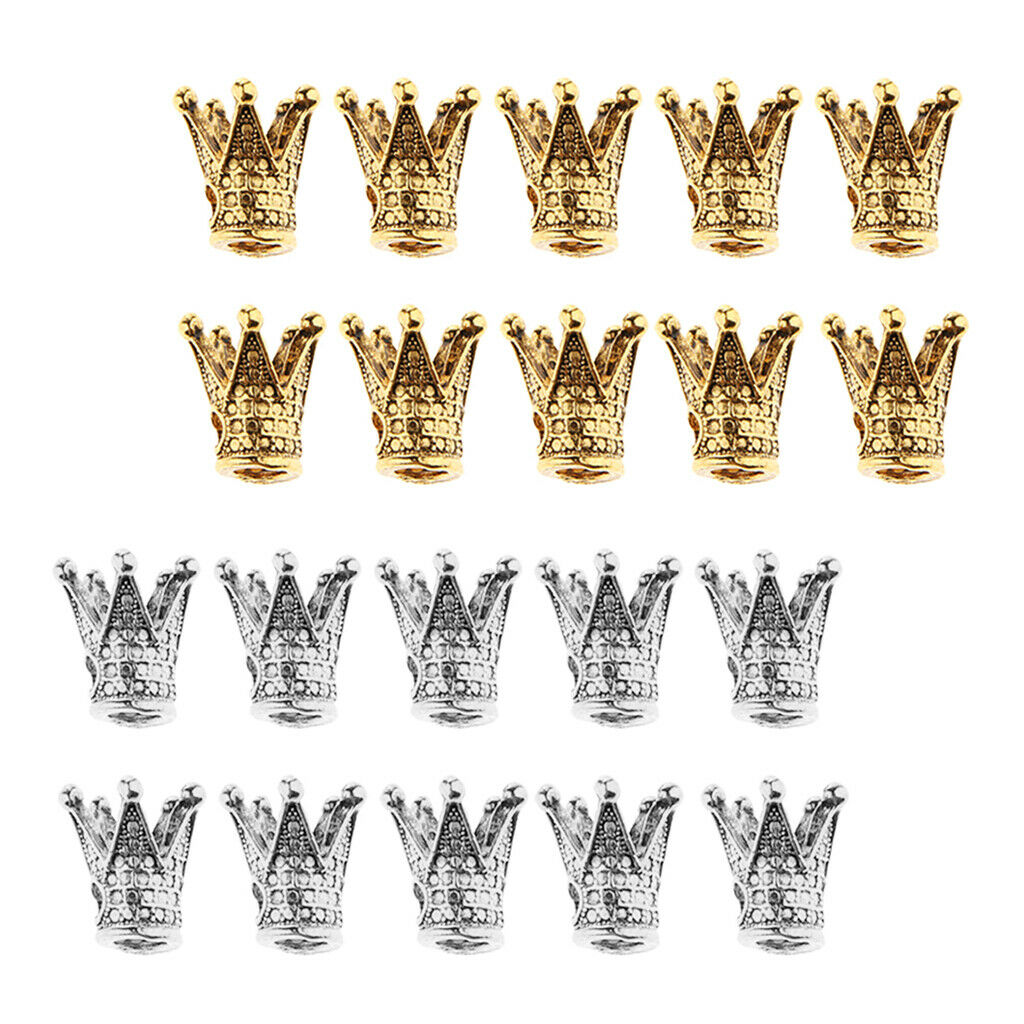 20Pcs Crown Shape Loose Spacer Bead for DIY Necklace Bracelet Jewelry Making