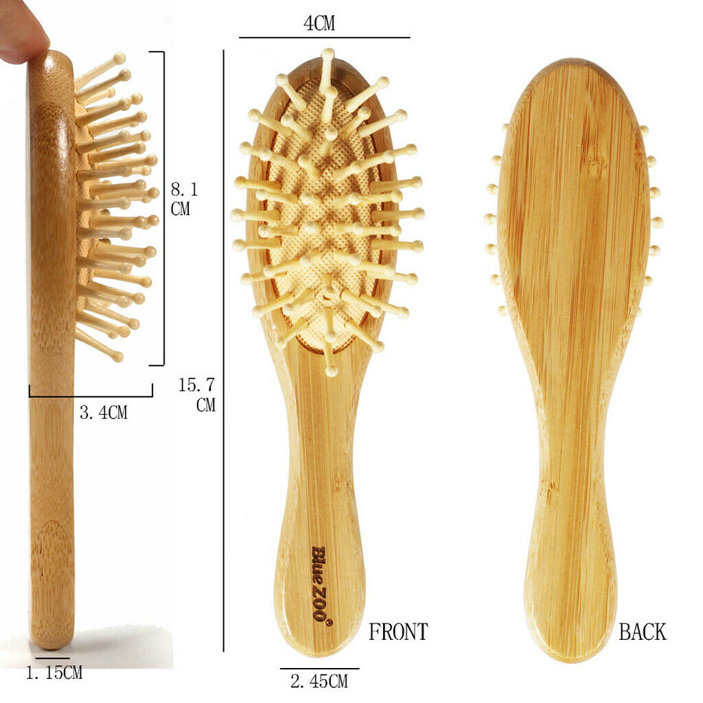 3 Style Natural Bamboo Wooden Hair Brush Air Cushion Comb Scalp Massage Comb Set