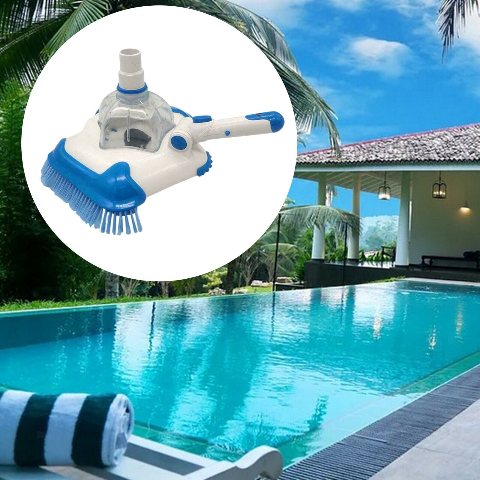 Universal Swimming Pool Vacuum Suction Head Cleaning Brush Maintenance Tool