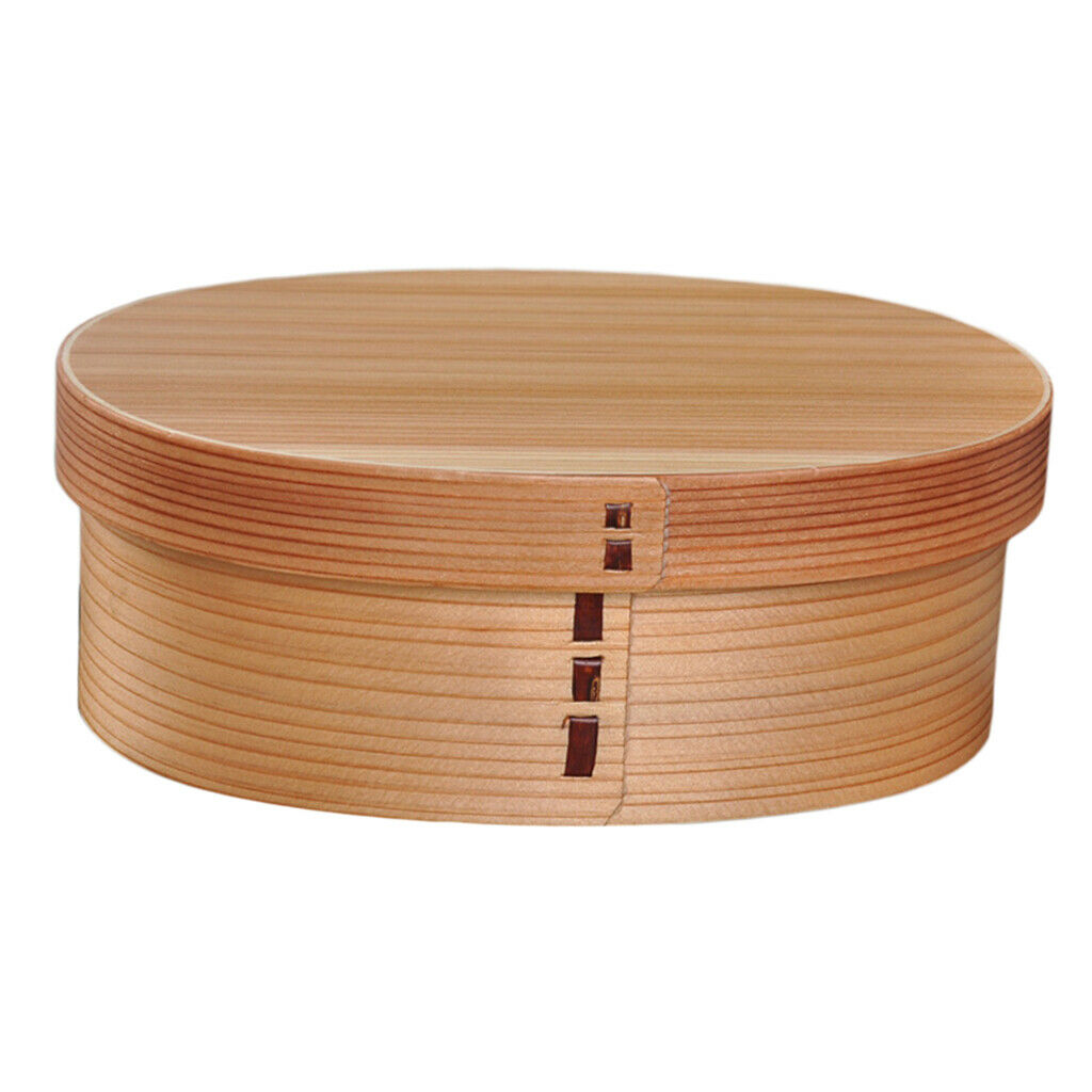 Natural Wood 1 Tier Lunch Box Bento Box Food Sushi Snack Container with Lid