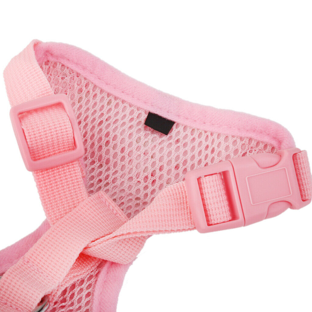 Sweet Floral Dog Puppy Harness Leash  Walking Collar Vest Strap Pink M