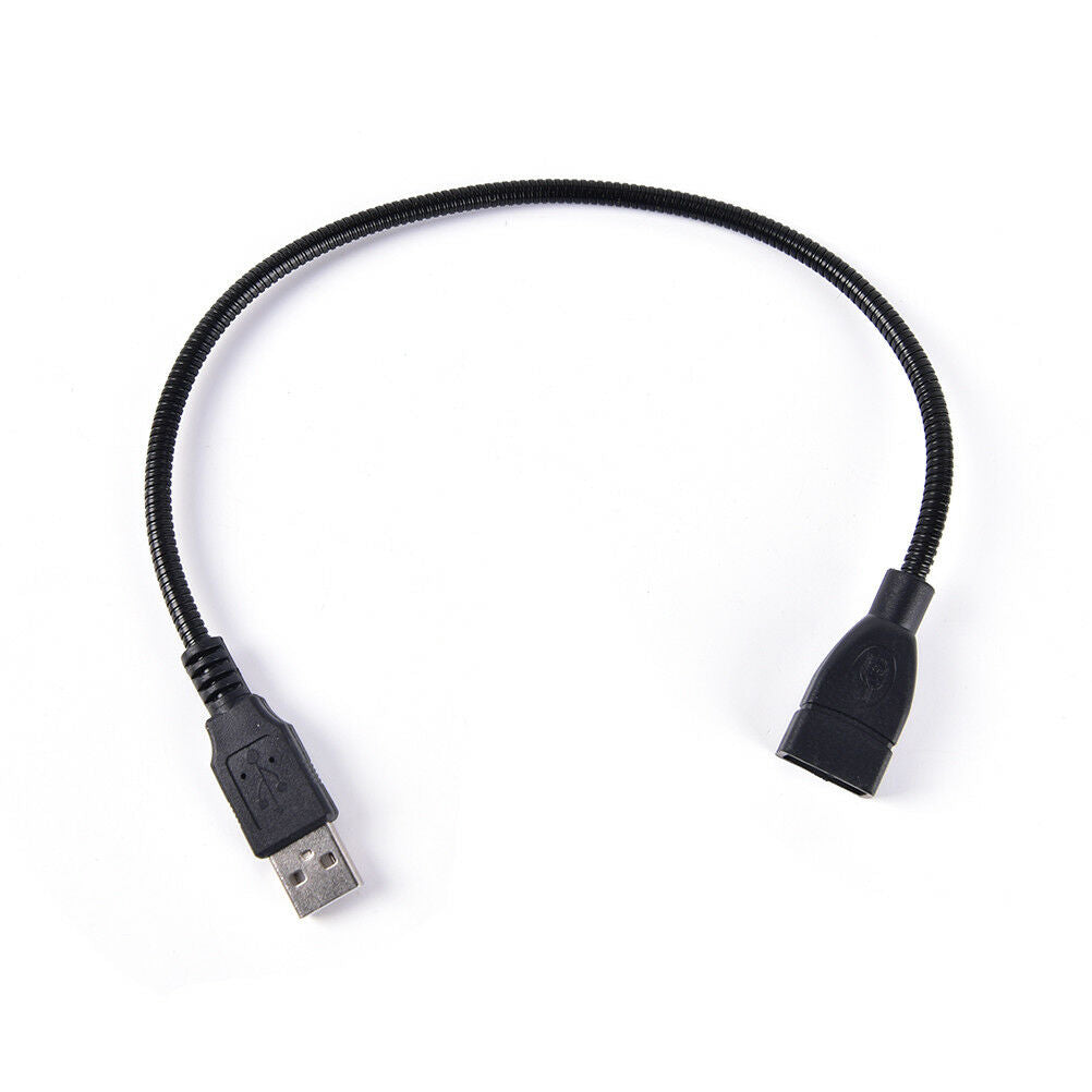 USB Male to Female Extension Cable LED Light Adapter Metal Hose for PC De.l8
