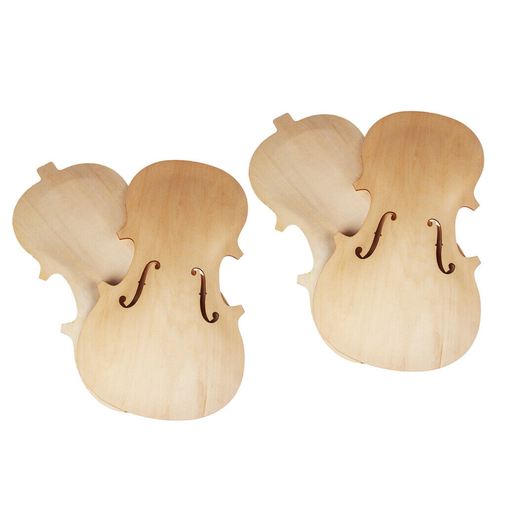 4 X Unfinished Violin Front Back Panel Kit For 4 / 4Violin Making
