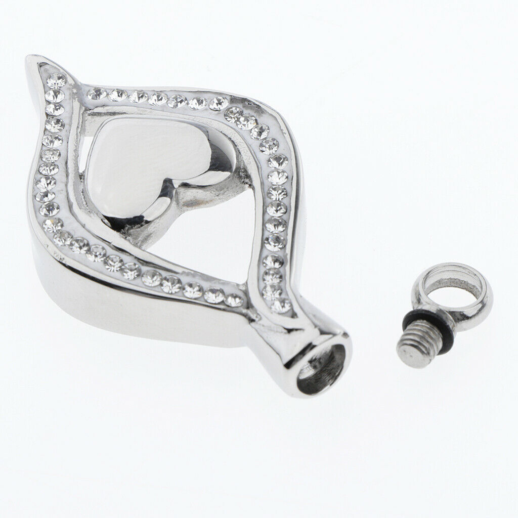 Heart Pet Funeral Cremation Ash Urn Locket Ashed Filler Jar Jewelry Pendant