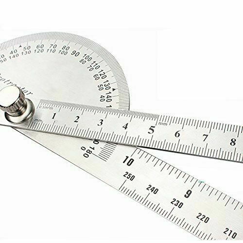 30CM Angle Finder Ruler Both Arms 0-180 Degrees Scale Stainless Steel Protractor