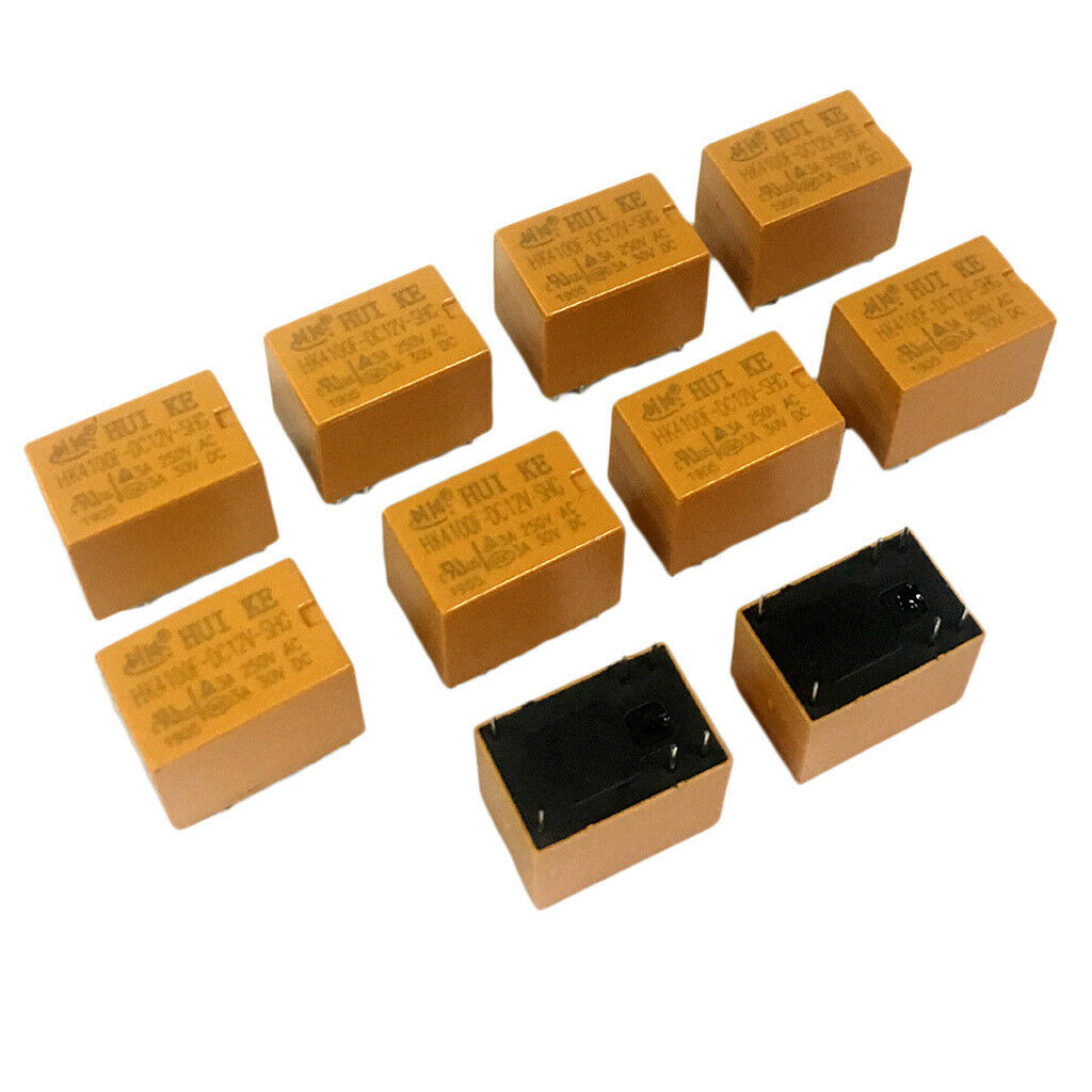 10 Pieces Relay 6 Pin HK4100F-DC12V-SHG DC 5/12/24V For General Electric - DC12V