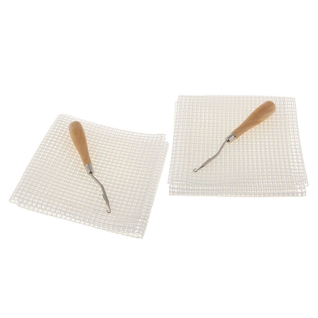 2Set Bent Latch Hook Crochet Needle Tool DIY Rug Baby Blankets Making Crafts