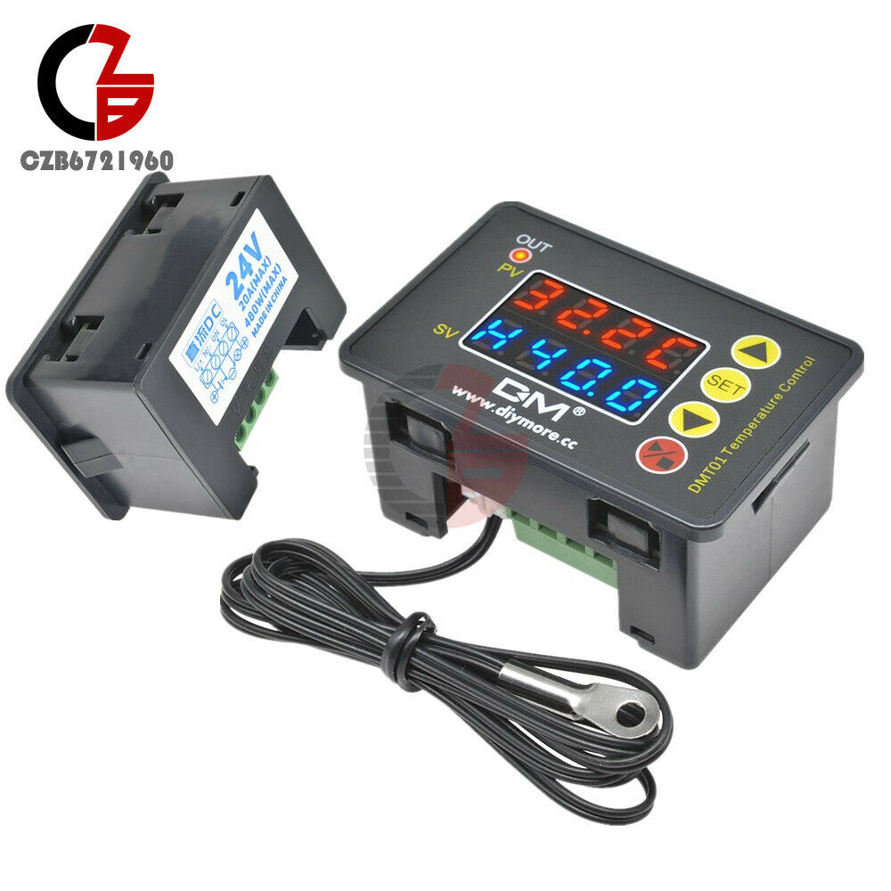 DC24V 480W Red Blue Digital Microcomputer Temperature Control Thermostat Sensor