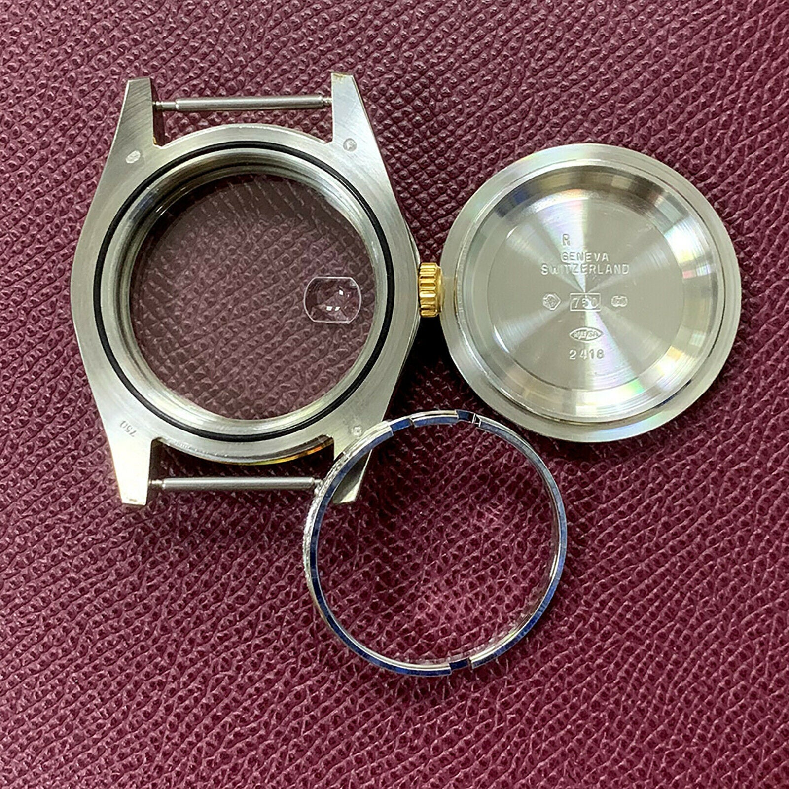 For 3135 Automatic Movement 41mm SS Watch Case Bezel Ring w/ Sapphire Mirror