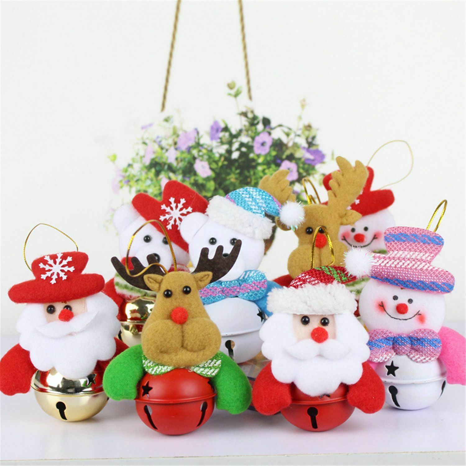 Bear Santa Claus Bells Elk Ornaments Snowman Pendant Christmas Tree Decoration