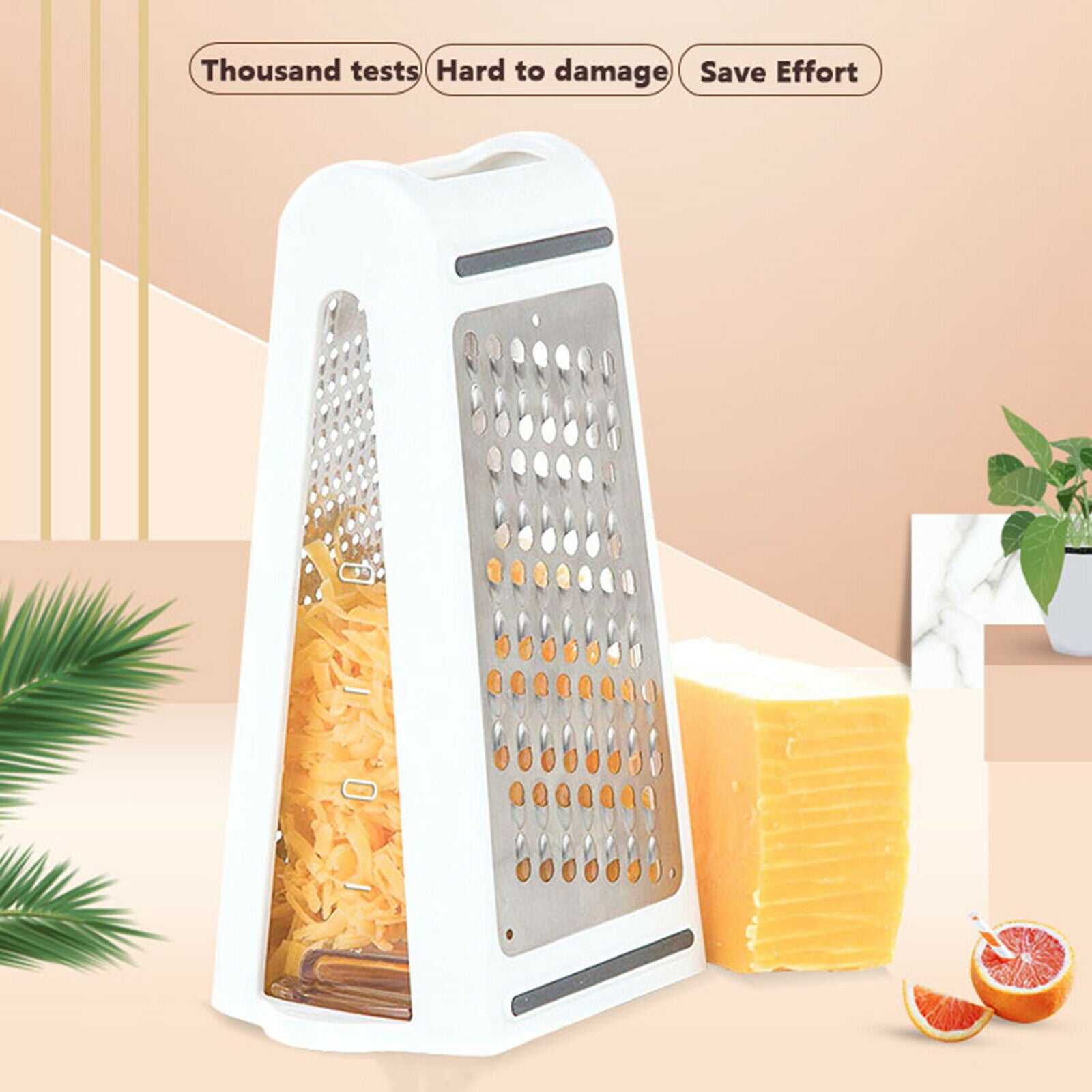 Stylish Kitchen Box Grater 2-Sided Cheese Vegetables Grater Accessories