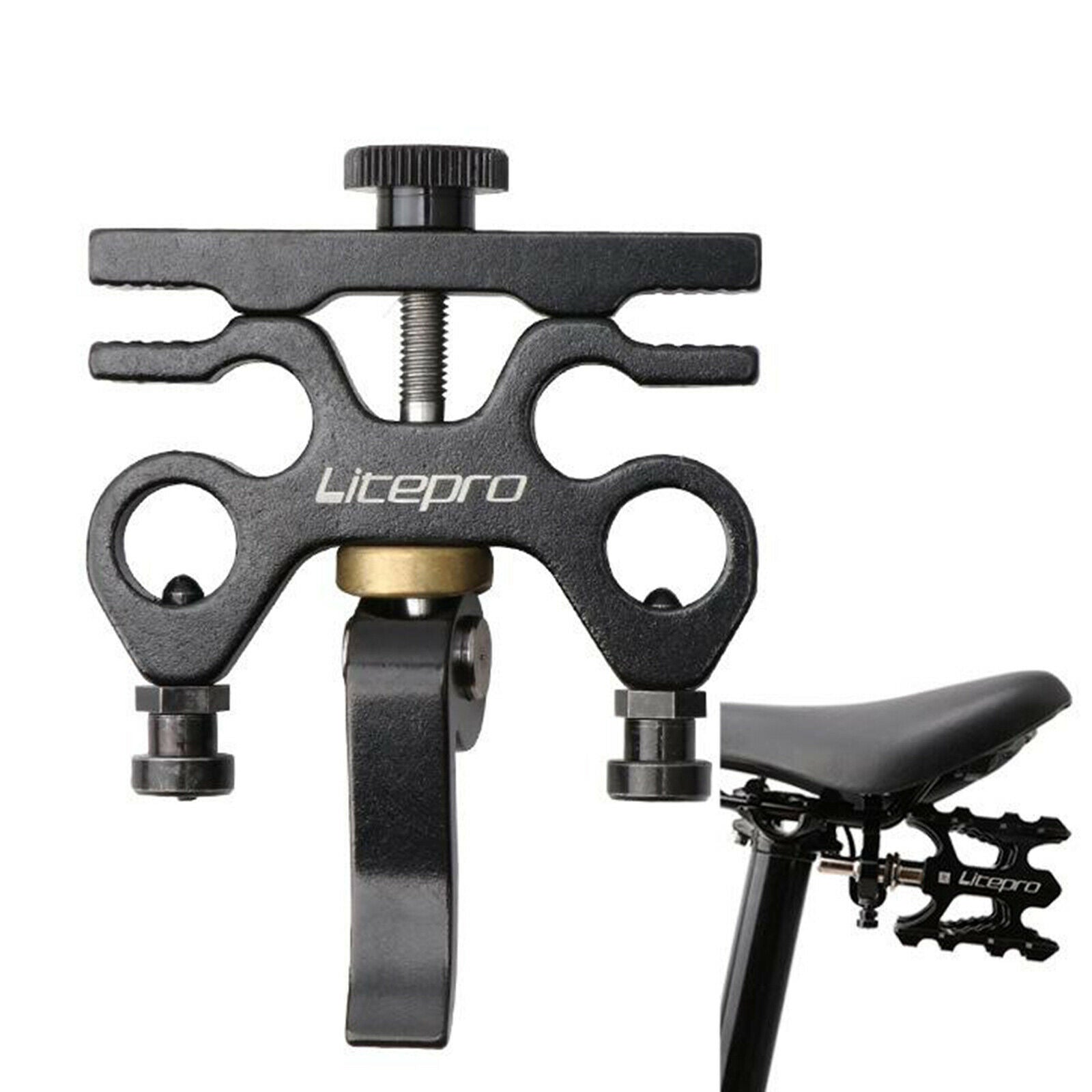 Aluminum Alloy Foldable Bike Cycling Quick Release Pedal Holder Adapter for