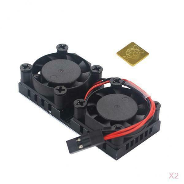 2 pieces CPU Motherboard Dual Fan Cooler Fan Heatsink for Raspberry Pi 3B/2B