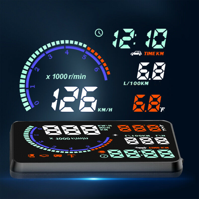 Head-up Display Multi Color OBD Car HUD Windshield Screen Display Speed KMH/MPH
