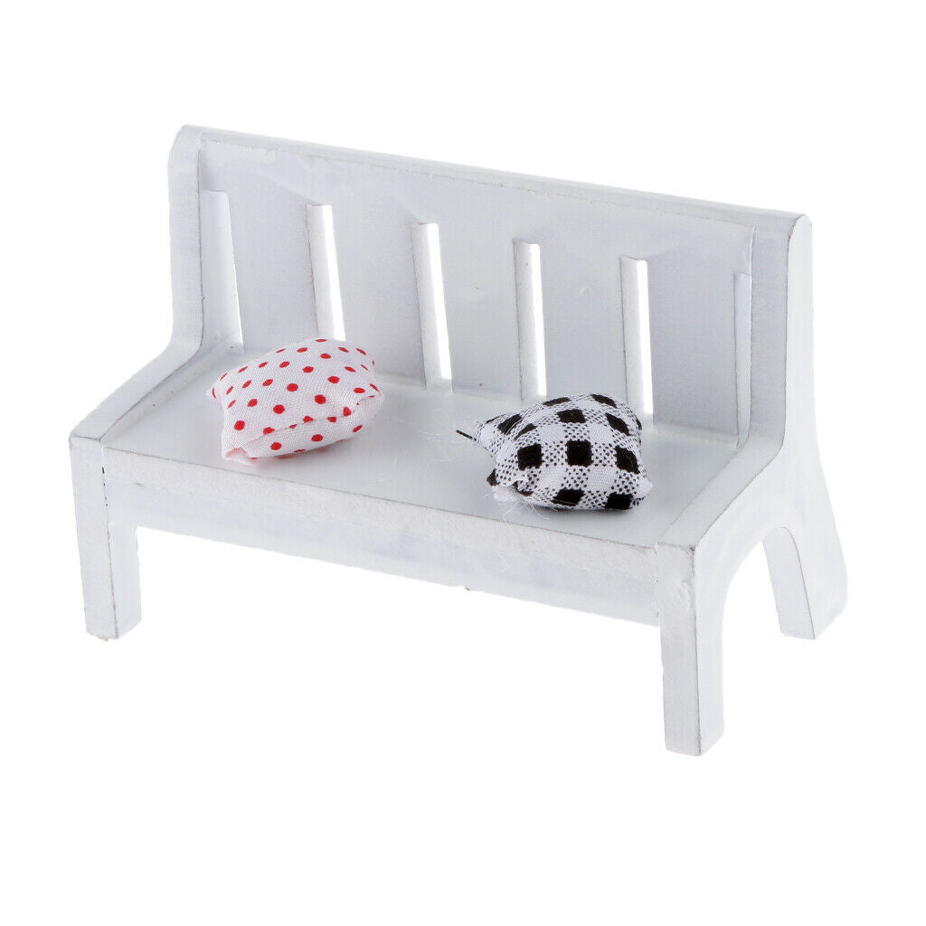 Modern Simple Mini Wooden Bench with Cushions Table Ornament Creative Gift