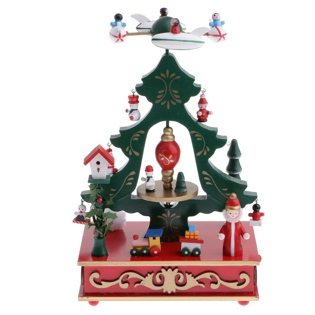 Clockwork Christmas Tree Music Box Wind Up Xmas Ornaments Gift Decoration
