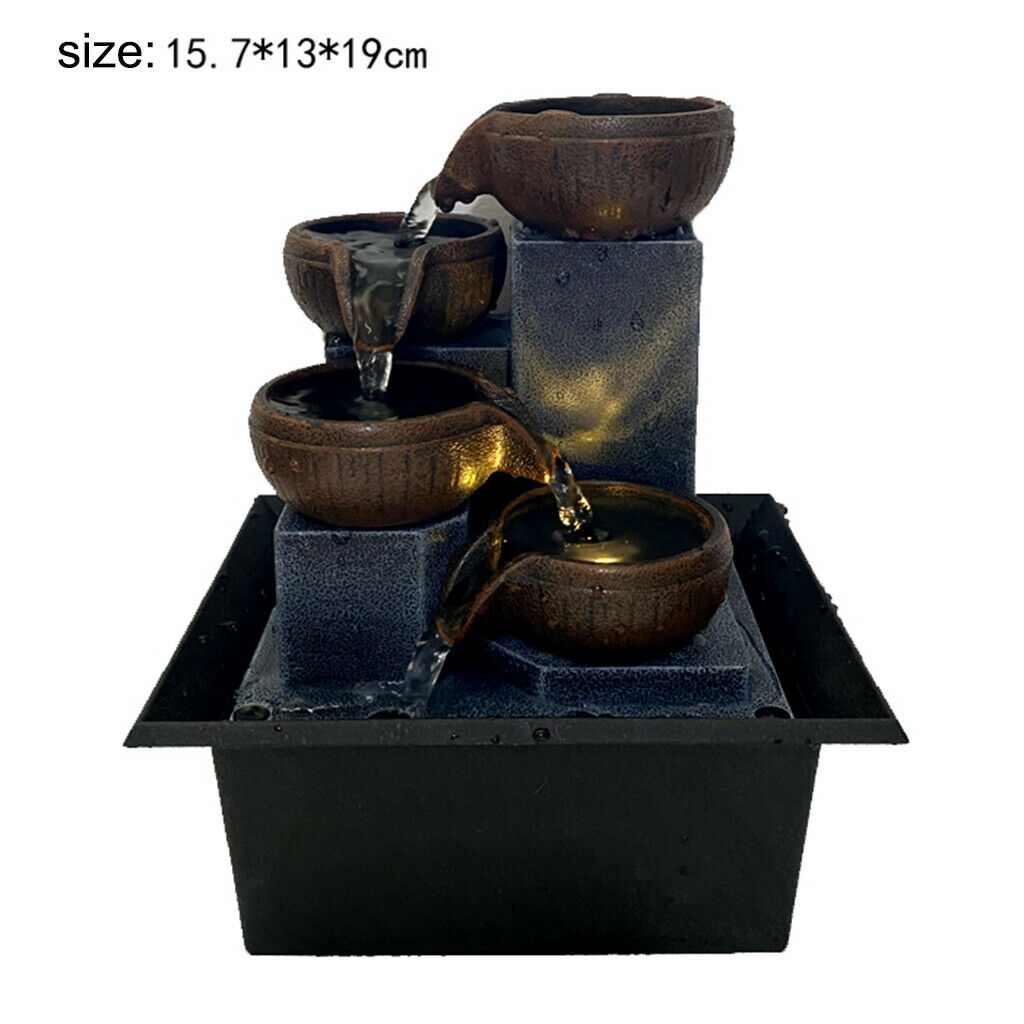 1pc Tabletop Water Fountain 5-Step Water Sound Compact Bedroom Decor Arts