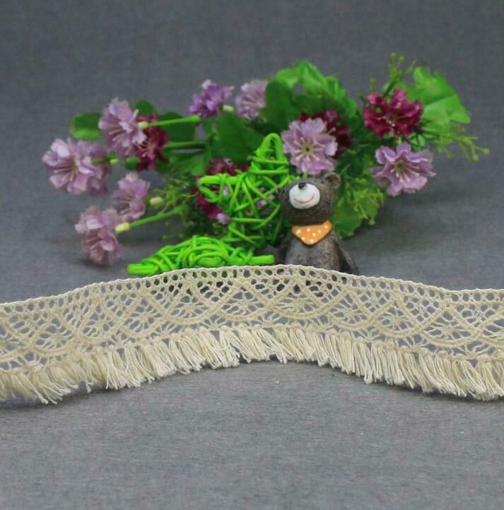 5 Yards Crochet Cotton thread tassel Lace Tablecloth curtain Trims accessories