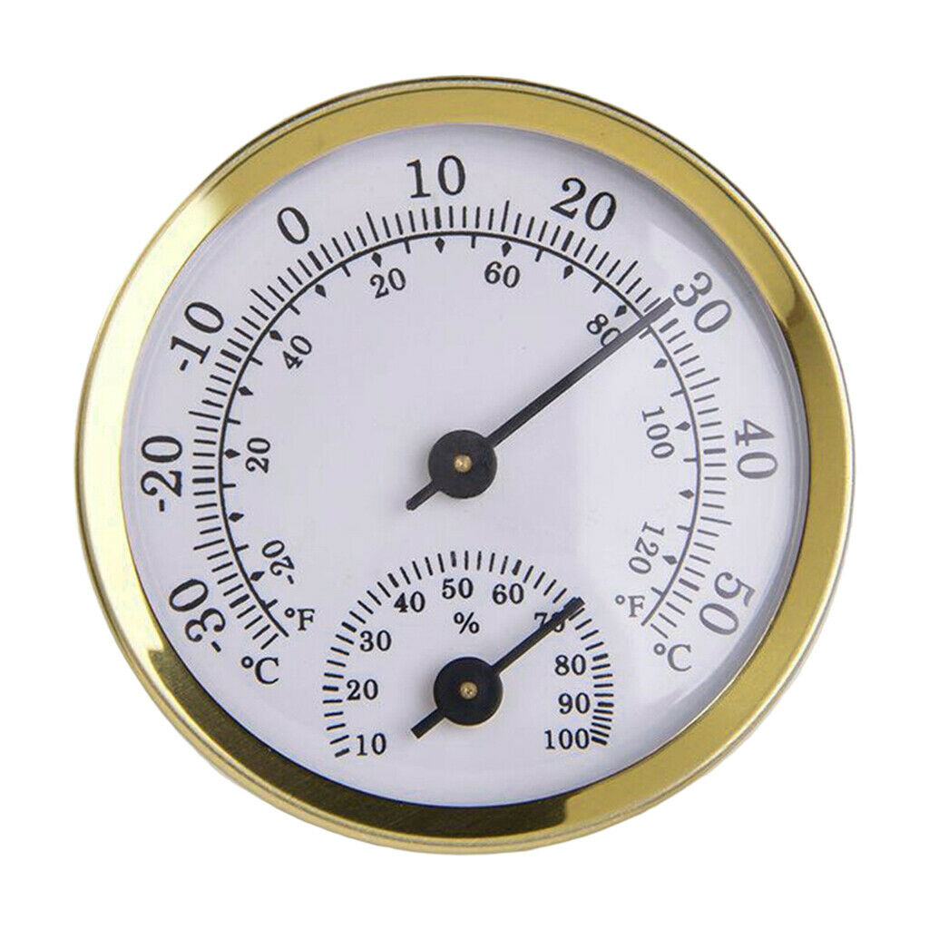 Mini 2 in 1 Alloy Thermometer Hygrometer Analog Humidity Meter Gauge Indoor