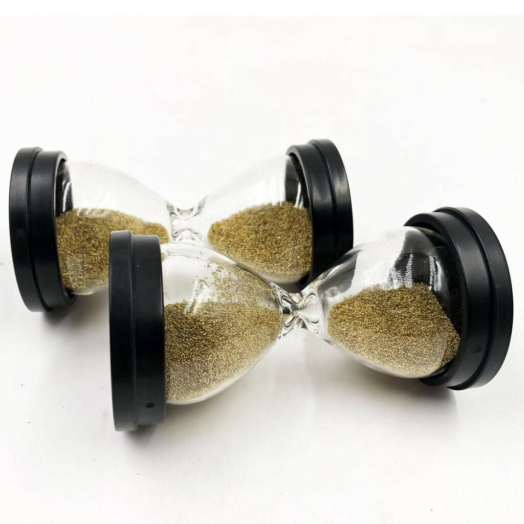 Round Plastic Sand Timer Golden Sand Glass Home Office Table Ornaments