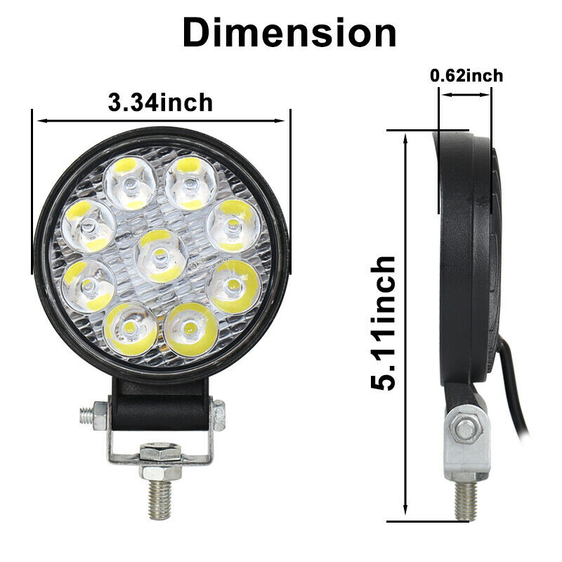 4X 27W 9LED Spot Flood Work Light Bar Offroad Boat Car Tractor Truck SUV Lamp
