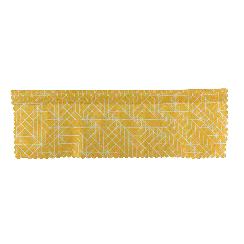 Window Balcony Rod Grid Short Curtain for Home Kitchen Cabinet Panel  Yellow