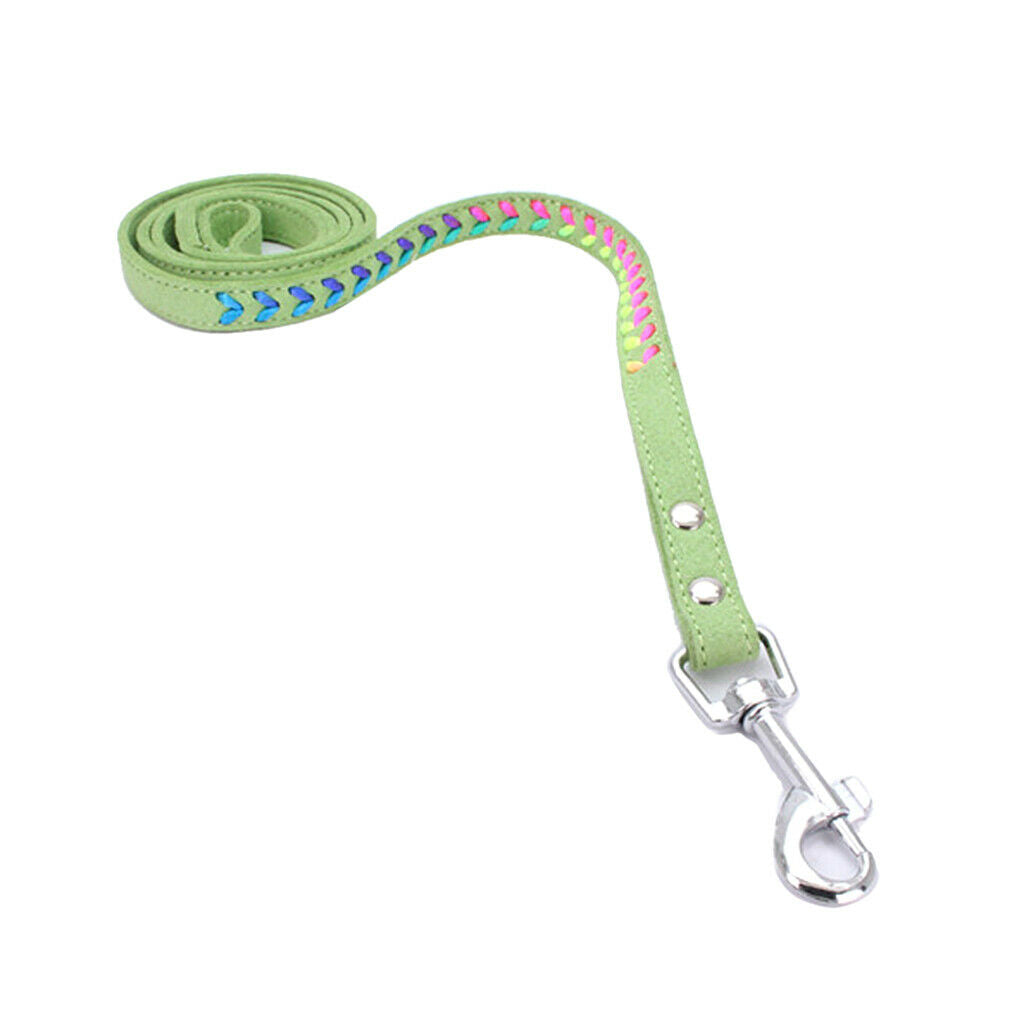 Colorful Weave Pet Dog Leash Leads Walking Traction Rope Cord Light Green S