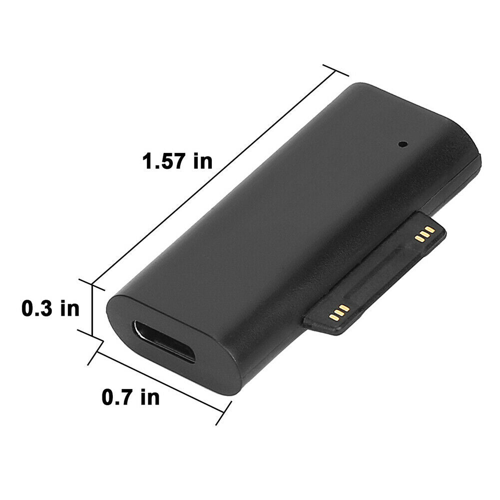 15V/3A USB Type C PD Charging Cable Adapter Converter for Surface Pro 3 4 5 6 7