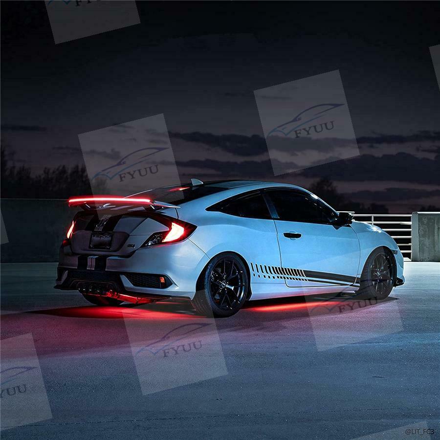 1.2m 3.9ft Universal Glossy Black LED Trunk Roof Car Spoiler Lip Tail Wing Lid