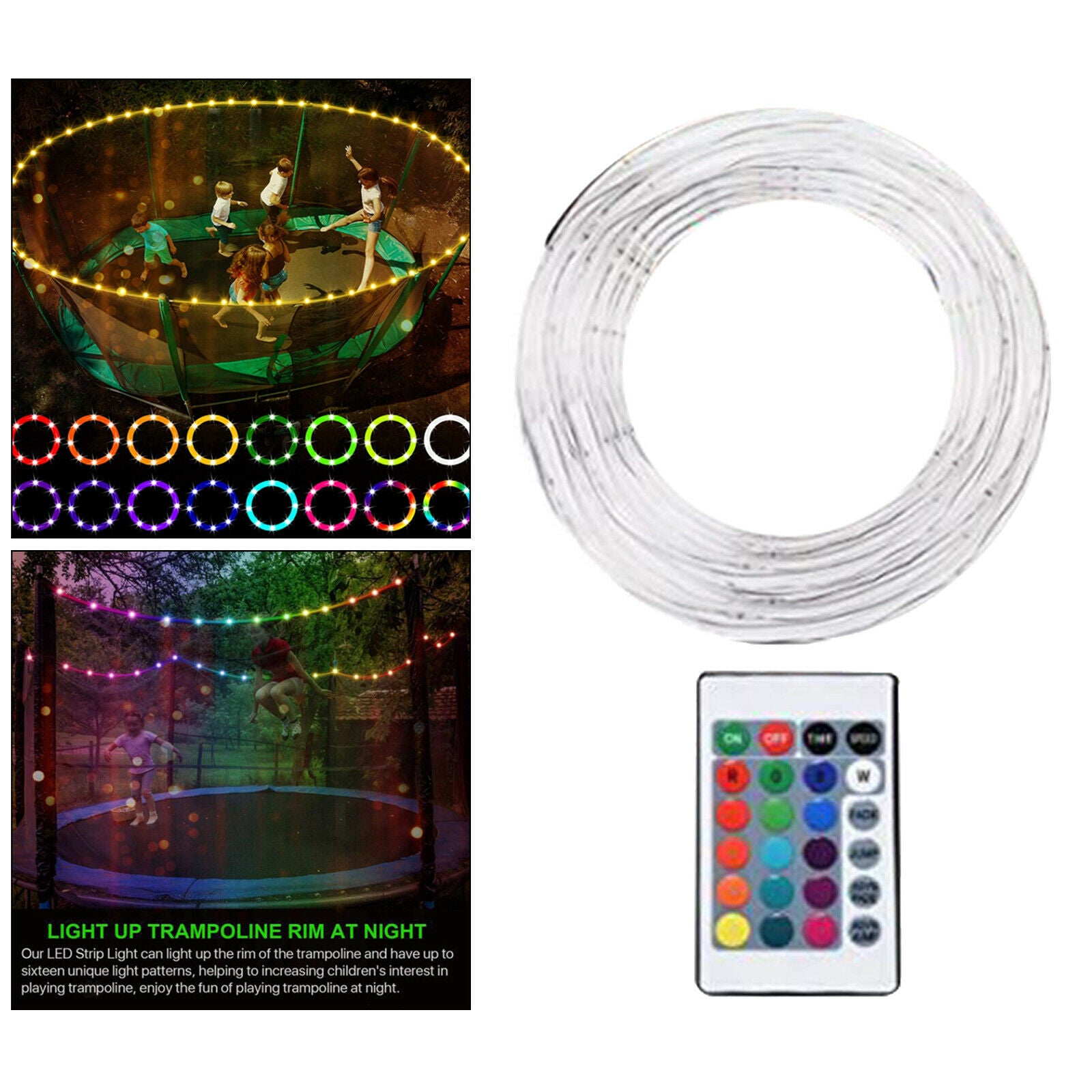 39.37ft Colorful Strip Light with Remote Controller for Patio Parties Gift