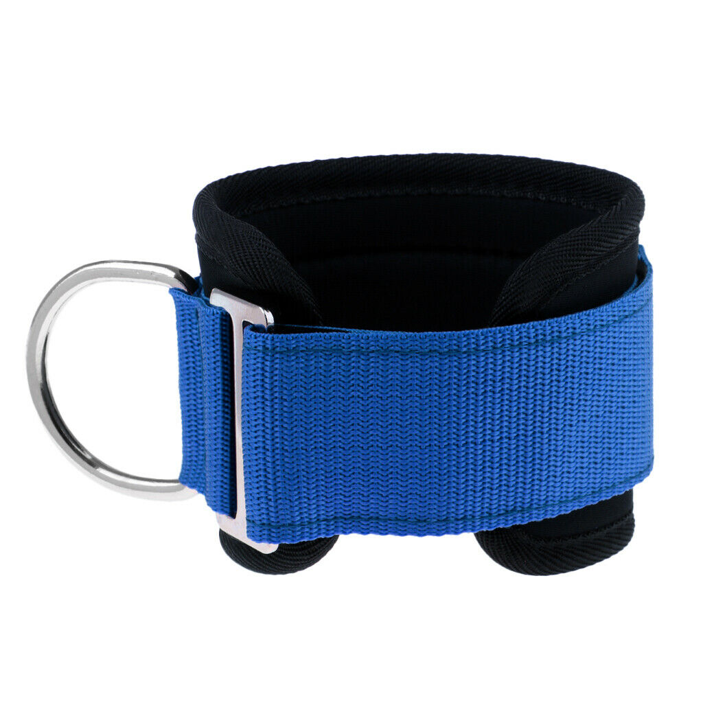 Fitness Ankle Straps Strength Pull Exercise Training Anchor D-ring Blue