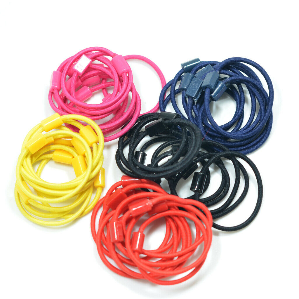 100Pcs Multi Colors Girl's Elastic Hair Bands Ponytail Holder Head Rope Ties