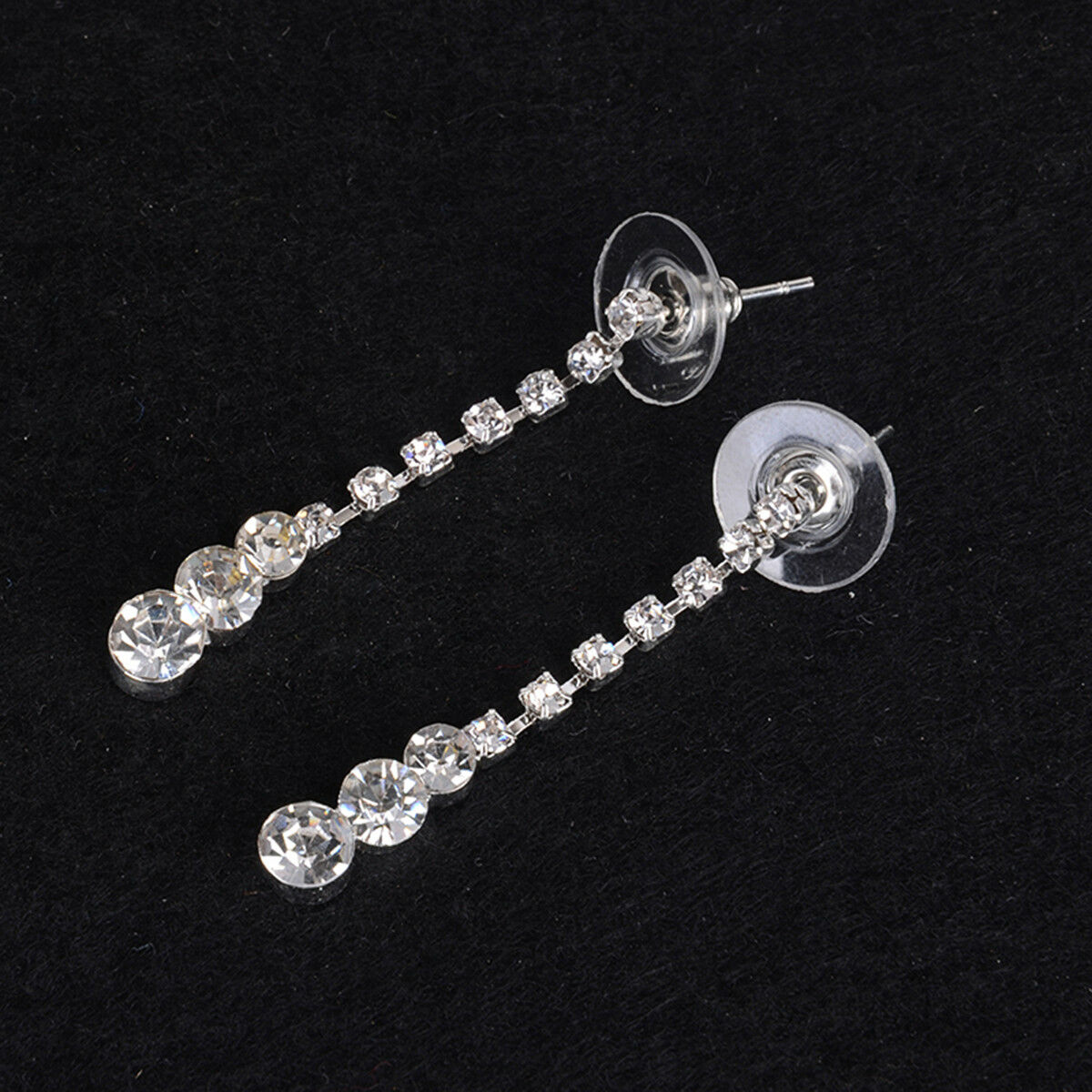 Stylish Wedding Bridal Rhinestone Crystal Necklace Drop Earrings New Jewelry Set