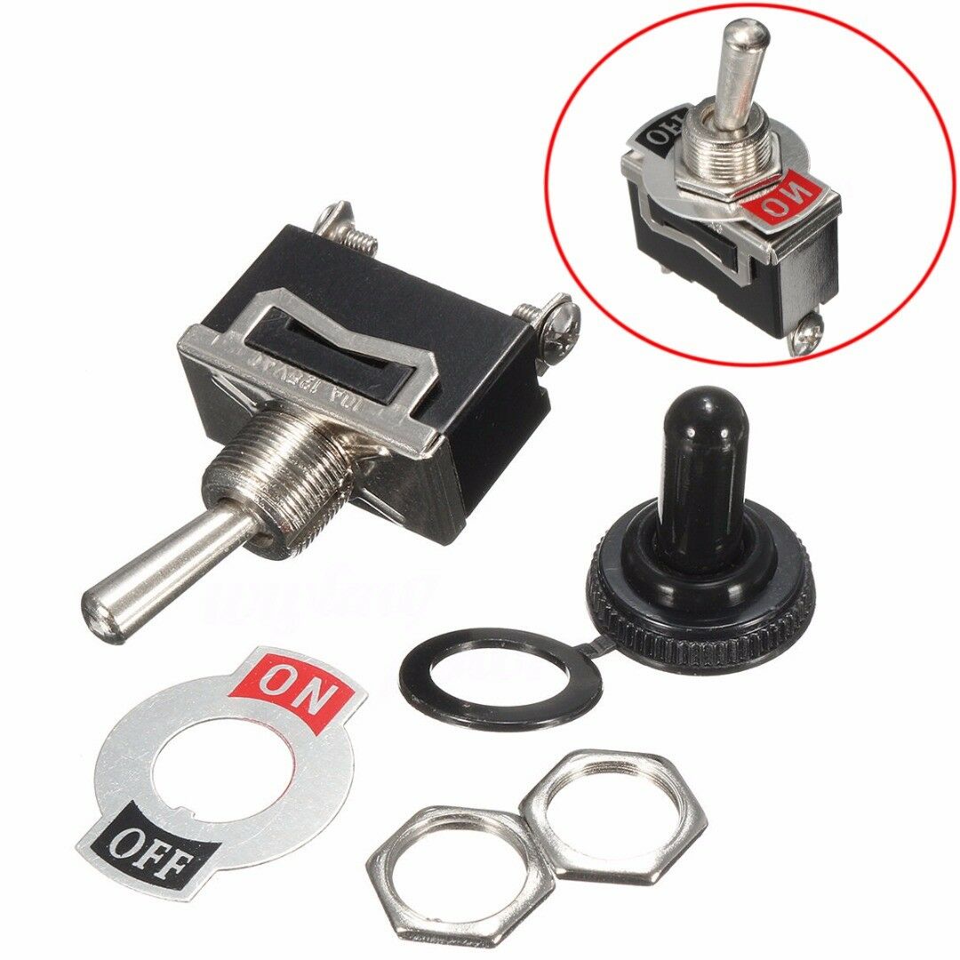 2pcs Heavy Duty Toggle Switch / Flick 12V ON/OFF Car Light SPST / Water Cover