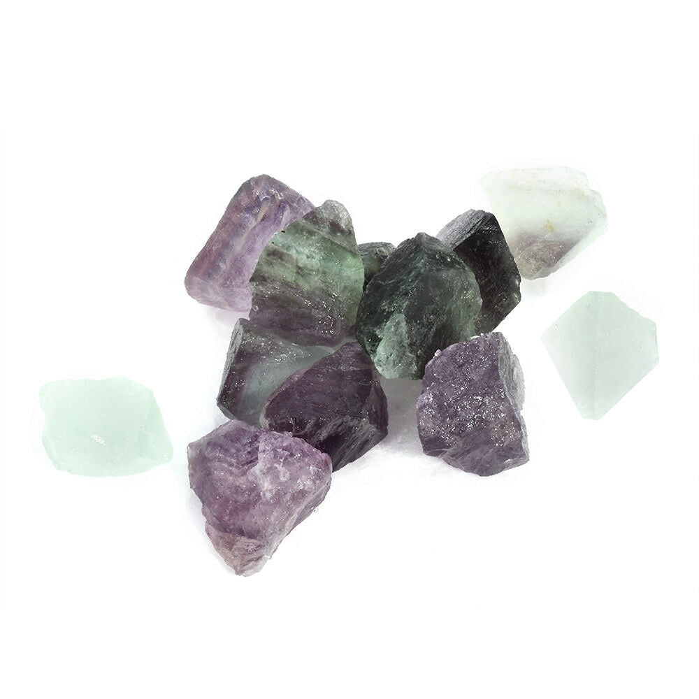 Beautiful Natural Fluorite Quartz Crystal Stones Rough Polished Gravel Specimen