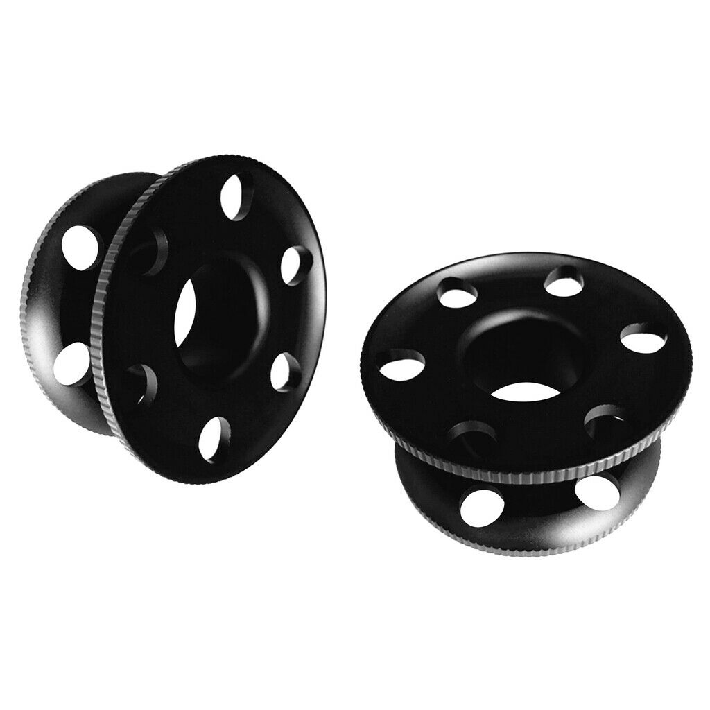 2 Pieces Aluminum Alloy Compact Finger Spool Dive Reel Guide Line Spool for