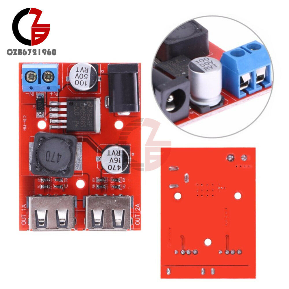 DC 6-40V to 5V 3A Buck Converter Module Dual USB Charger Step Down Power Supply