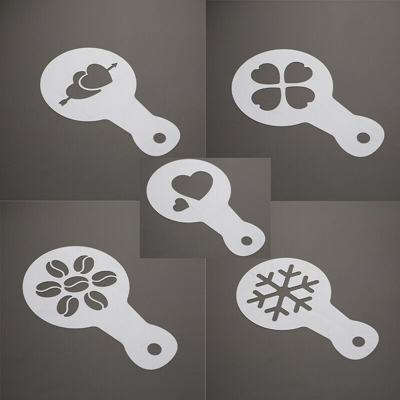 19Pcs Mold Coffee Milk Cake Cupcake Stencil Template Coffee Barista Spray ToolWF