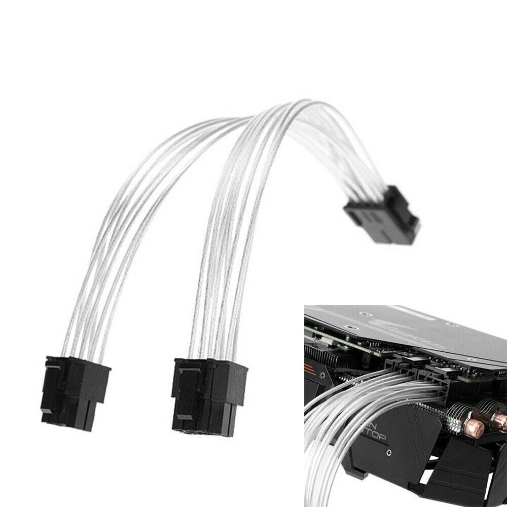 5Pcs PCIE 8 pin Female to Dual PCI-E 6+2 pin Male GPU Power Cable Splitter 20CM