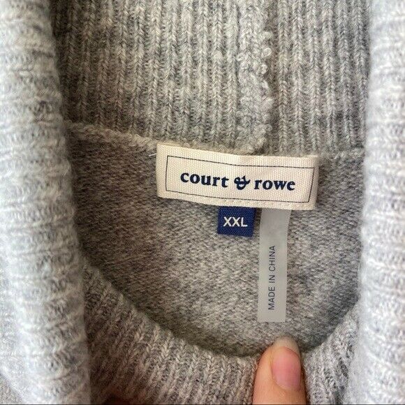 Court & Rowe women's alpaca color block white pullover belle sweater size: XXL