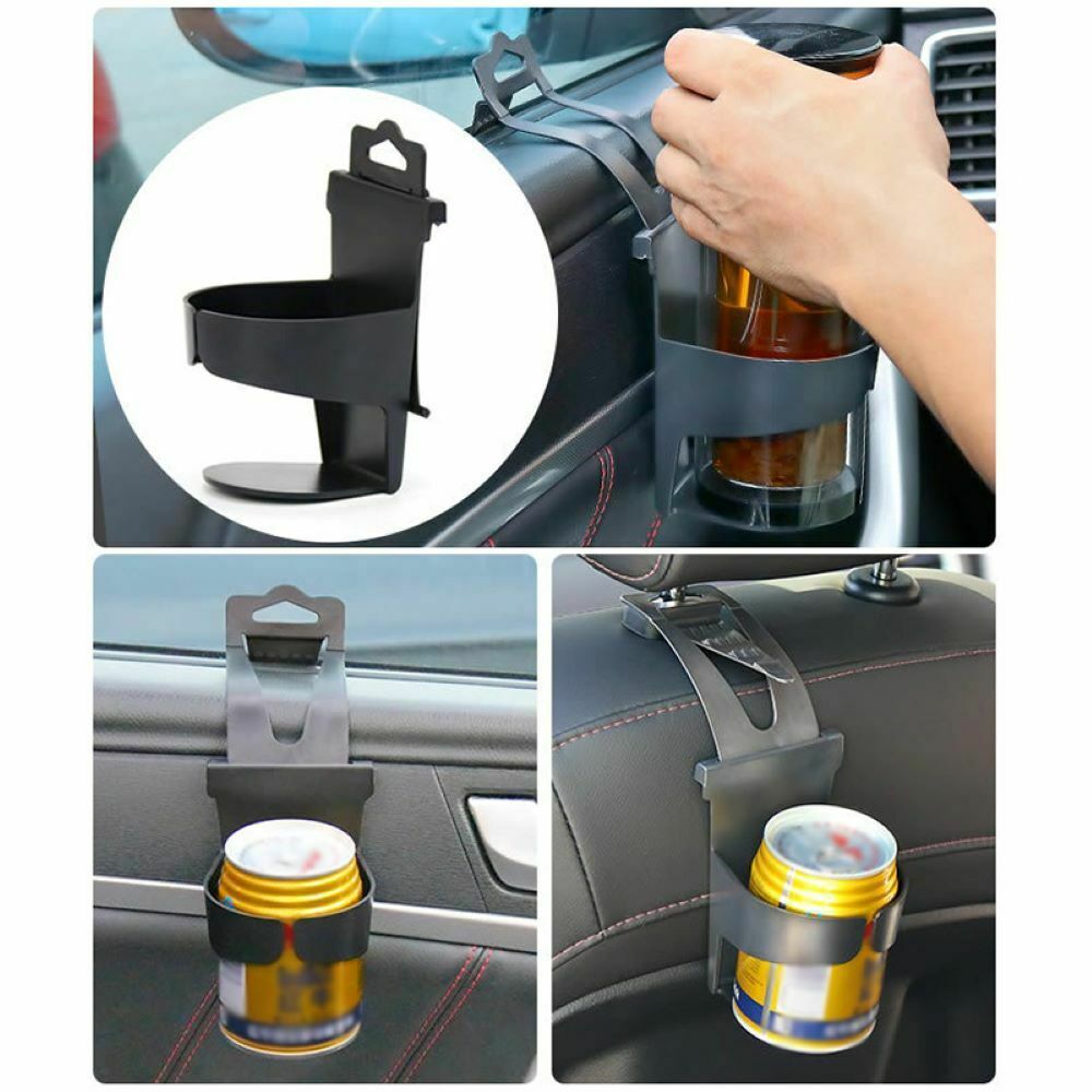 2x Black Cup Drink Bottle Holders Stand for Car-Truck Interior Door Window Dash
