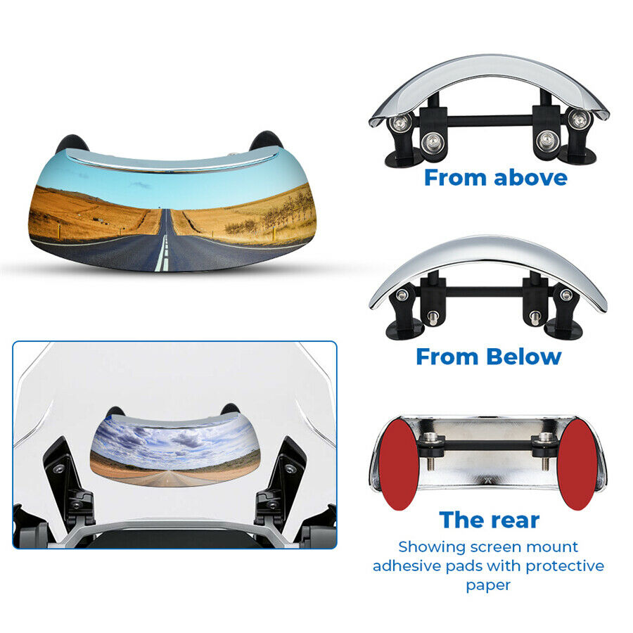 Motorcycle Rear view blind spot Mirror 180° Wide Angle For BMW Universal 1x