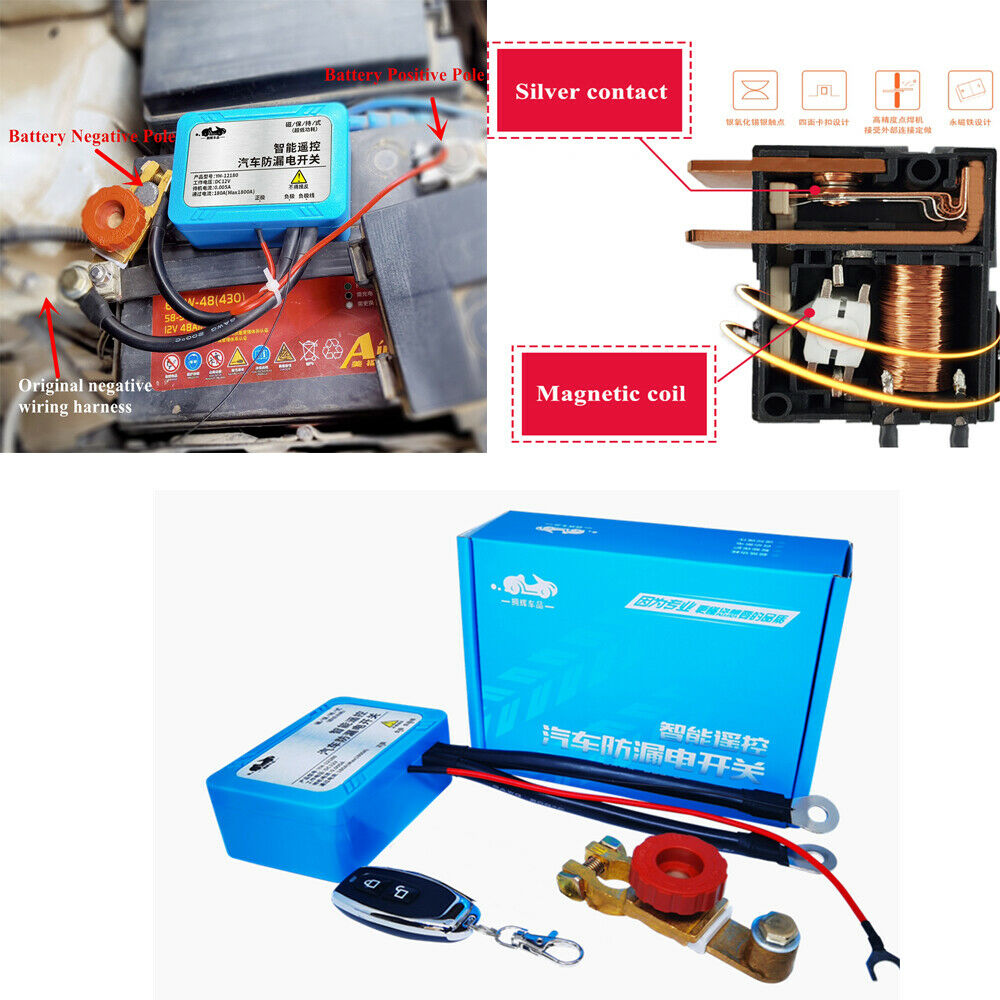 Car SUV Integrated Battery Cut Off Isolator Master Switches + Remote Control 12V
