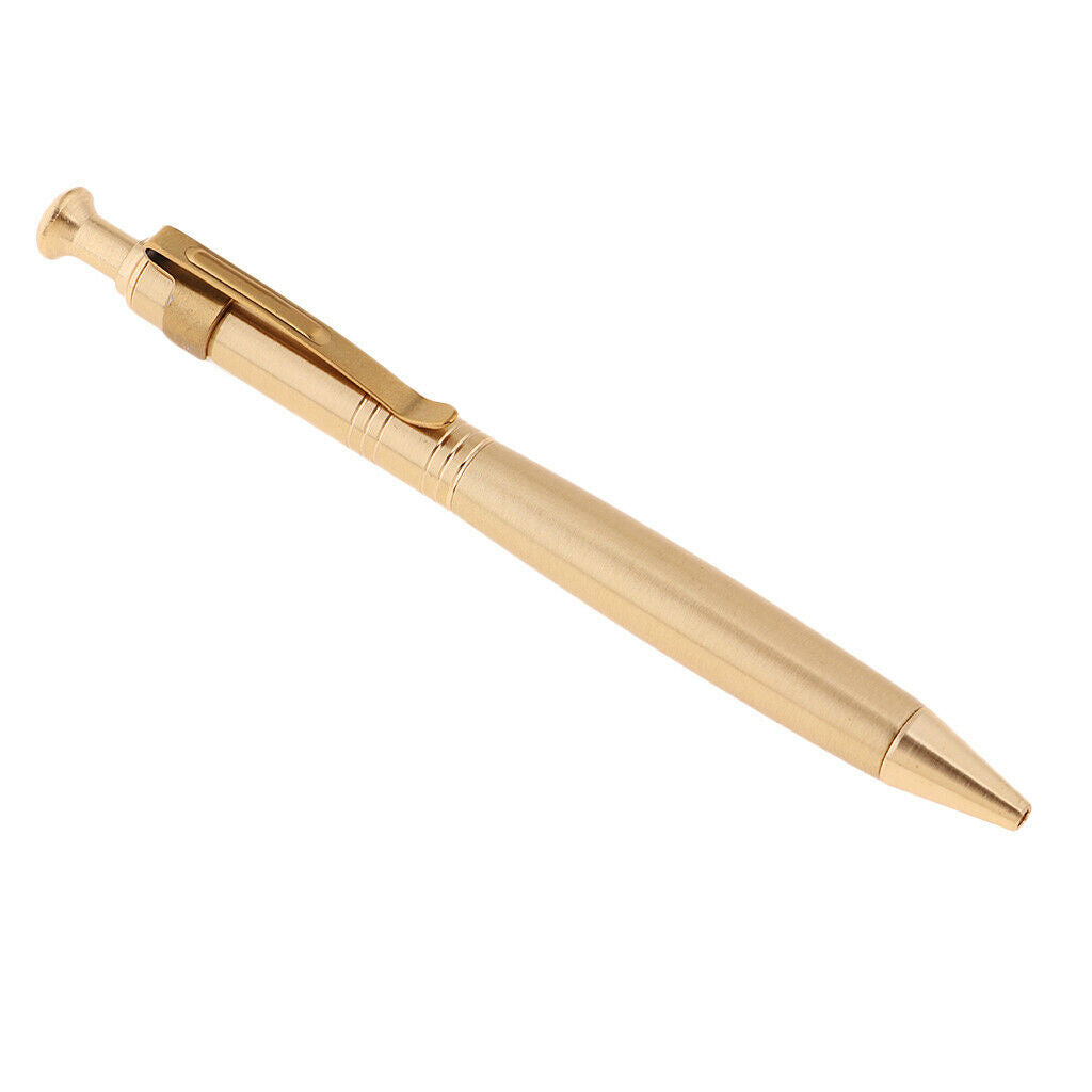 Solid Brass Pocket Rollerball Pen Retro Collectible Ballpoint Signature Pen #2